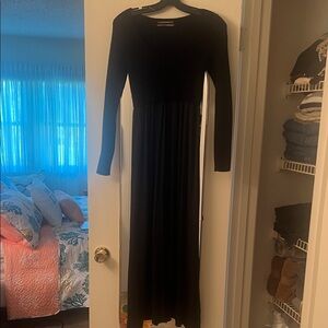 Cute Black Sweater Maxi Dress